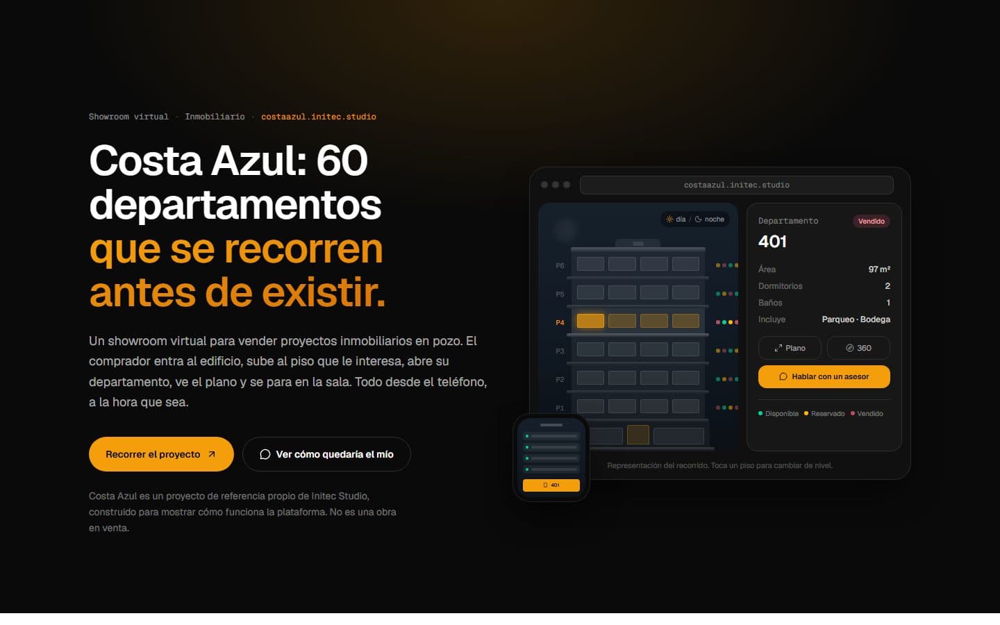 Costa Azul: showroom virtual inmobiliario, hecho por Initec Studio