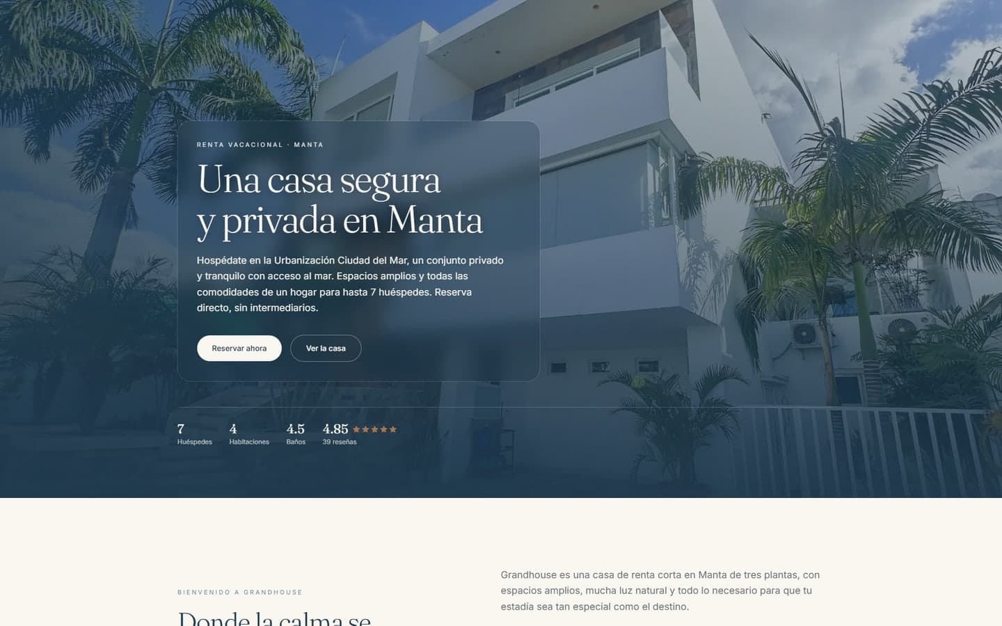 Sitio de reservas de Grandhouse