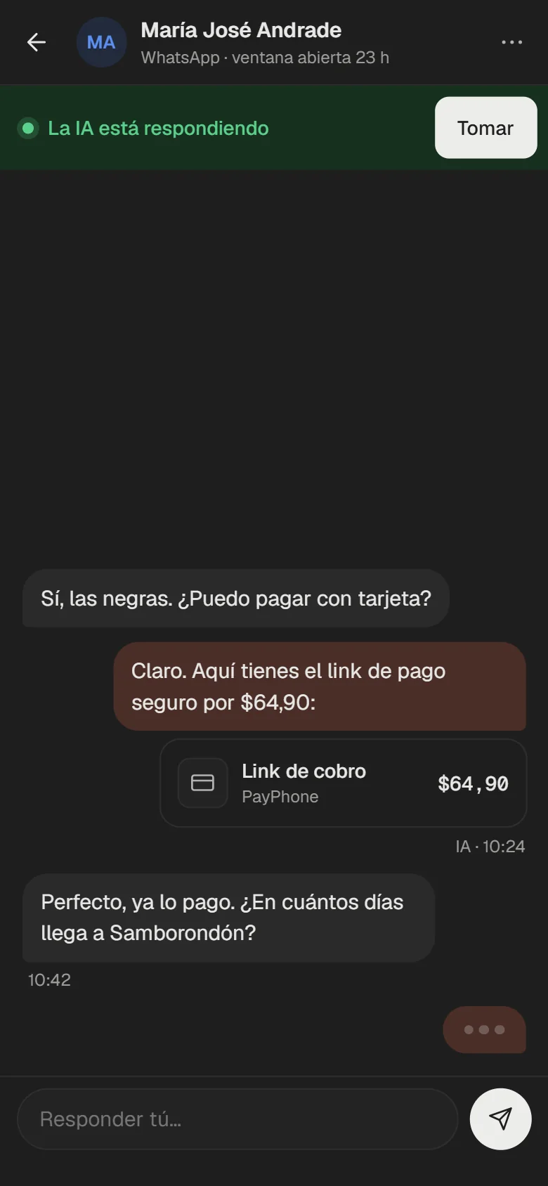 Conversación con el asistente en el celular