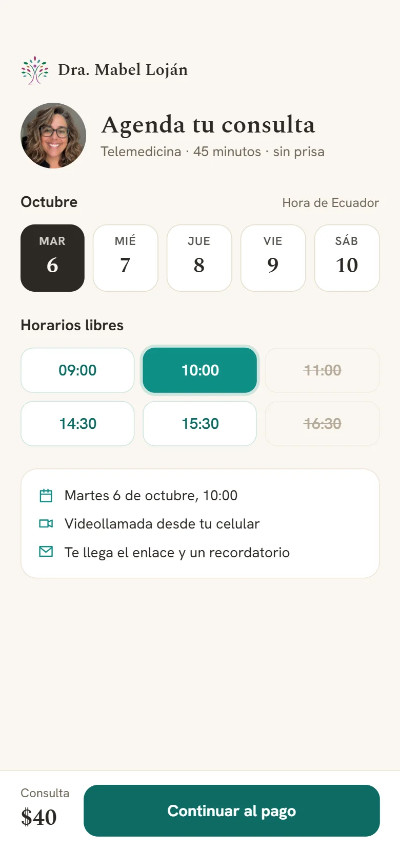 El paciente agenda su consulta desde el celular